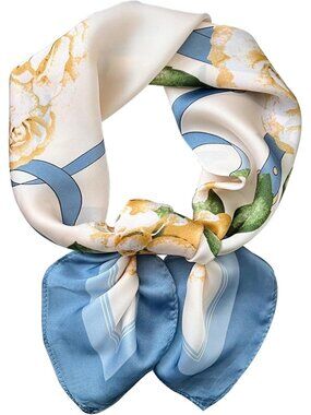 Satin Bandanas Head A17 Blue Scarf Women Lightweight Silk Hair Wrap Sleep Scarf